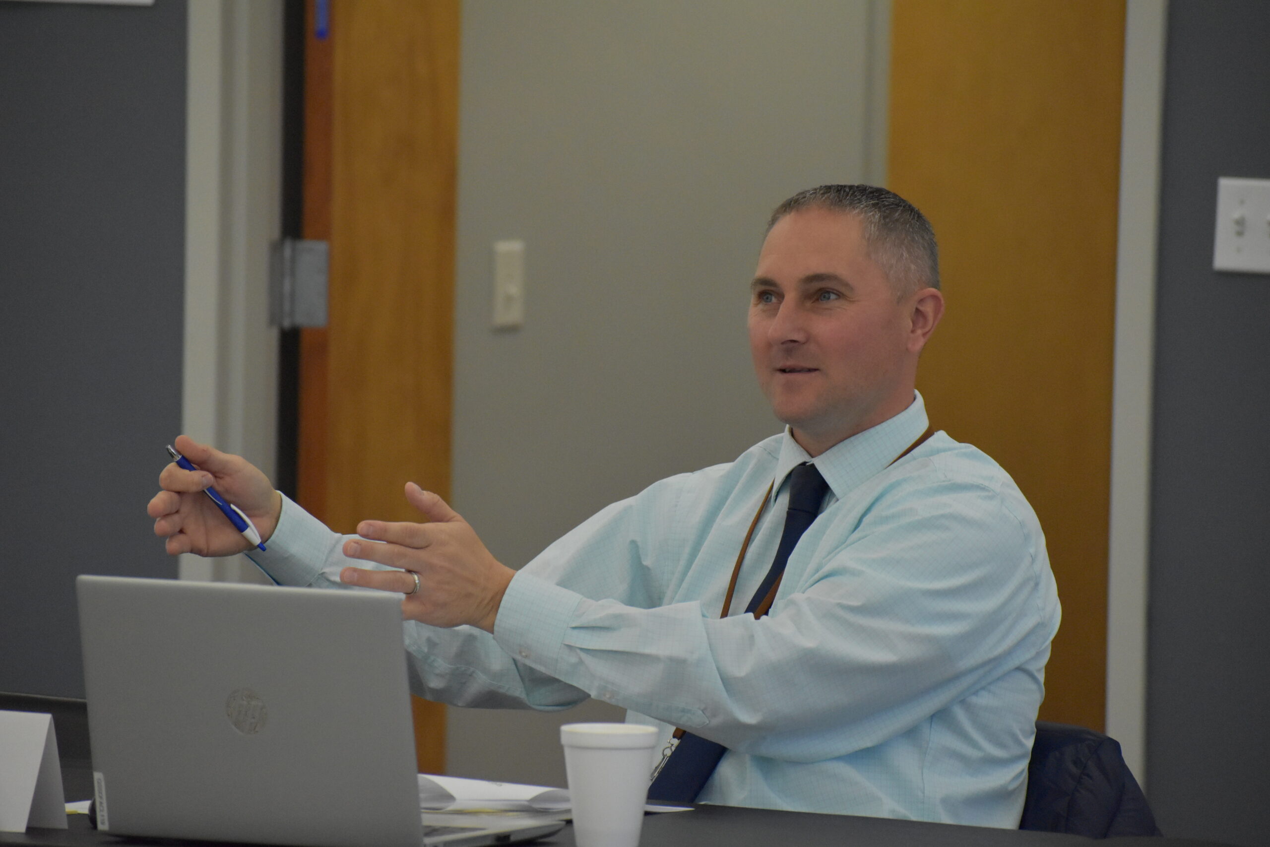Ken-Bissell-2023 Male school district superintendent talking